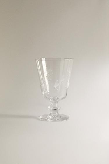 DRAGONFLY TRANSFER WINE GLASS - White by Zara