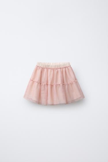 RUFFLED TULLE SKIRT - Pink by Zara
