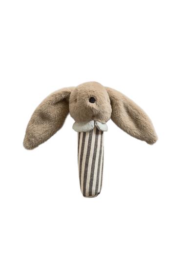 KIDS' BUNNY SOFT TOY RATTLE - Dark beige by Zara