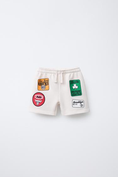 NBA TEAM PATCH BERMUDA SHORTS - Ecru by Zara - Image 0
