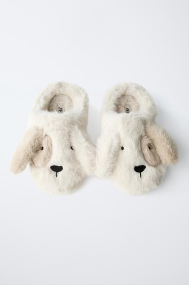 PUPPY SLIPPERS - Ecru White by Zara
