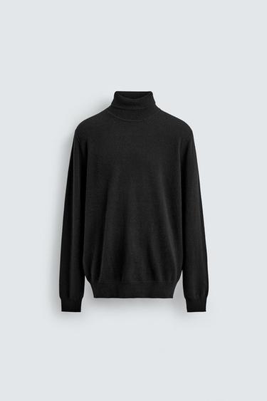 CASHMERE TURTLENECK JUMPER - Black by Zara