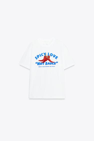 TEXT PRINT T-SHIRT - White by Zara - Image 0
