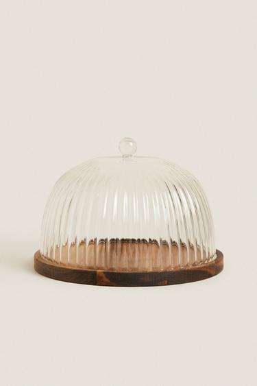 BOROSILICATE AND WOOD CAKE STAND -  by Zara - Image 0