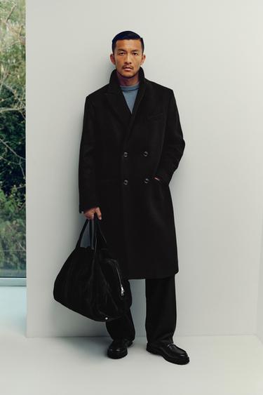 MANTECO WOOL BLEND DOUBLE-BREASTED COAT - Black by Zara