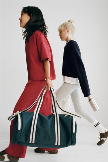 INTERLOCK WIDE-LEG TROUSERS - Red by Zara