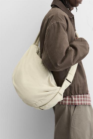 NYLON SHOULDER BAG - Bone White by Zara - Image 0