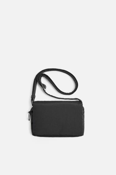NYLON FLAP CROSSBODY BAG - Black by Zara
