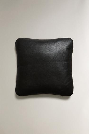 LEATHER CHAIR CUSHION - Black by Zara - Image 0