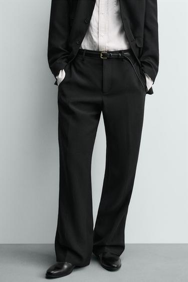 RELAXED FIT VISCOSE - LINEN SUIT TROUSERS - Black by Zara
