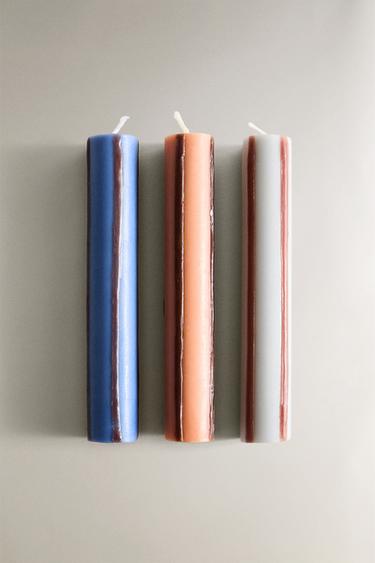PACK OF LONG STRIPED CANDLES (PACK OF 3) - striped by Zara
