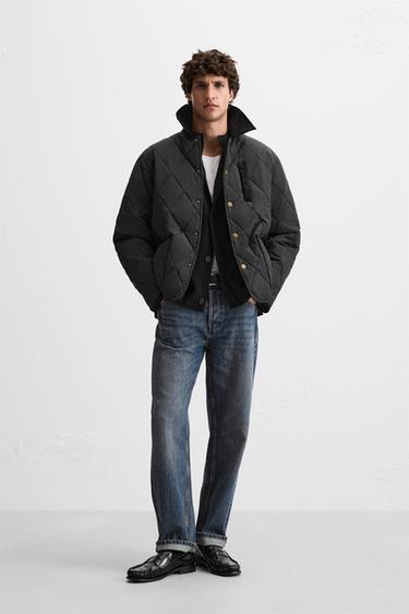 PADDED JACKET WITH CONTRAST COLLAR - Black by Zara - Image 0