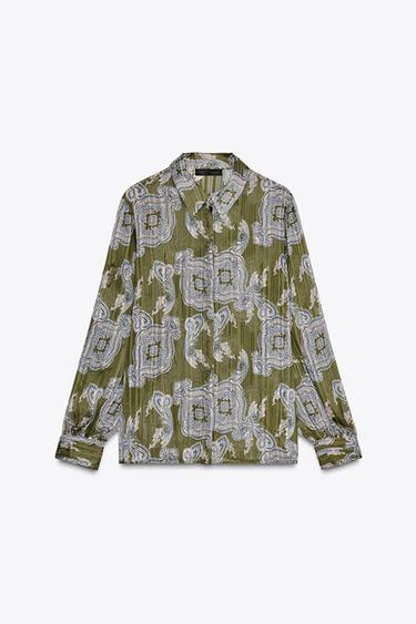 PRINTED SHIRT WITH METALLIC THREAD - Multicoloured by Zara