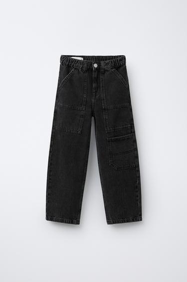 BAGGY JEANS WITH POCKETS - Black by Zara