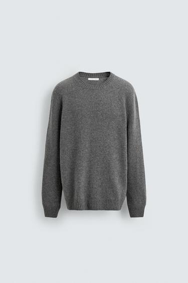 REGULAR FIT WOOL BLEND JUMPER - Grey marl by Zara