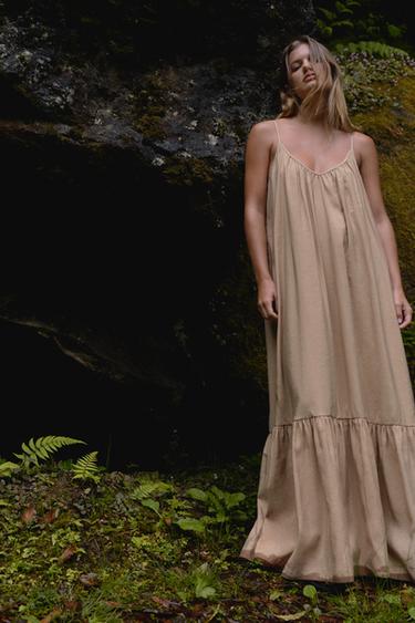 FLOWING MIDI DRESS - Stone by Zara - Image 0