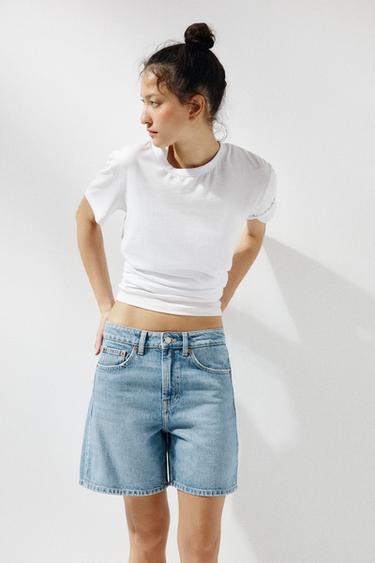 TRF MID-RISE DENIM BERMUDA SHORTS - Indigo by Zara