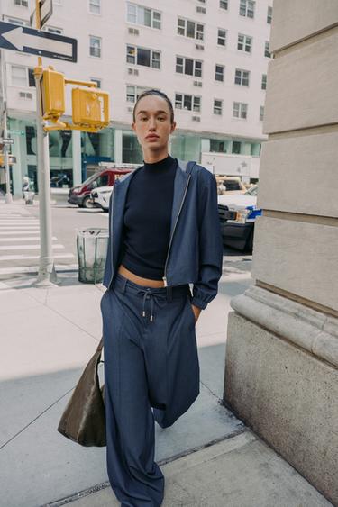 HOODED BOMBER JACKET - Indigo by Zara