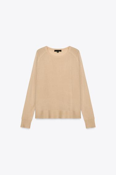 FINE KNIT SWEATER - Sand by Zara