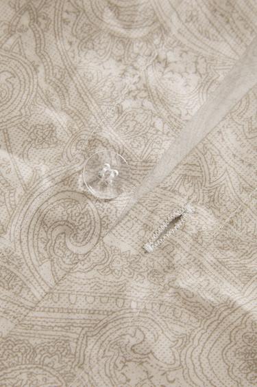 PAISLEY SATEEN DUVET COVER - Light grey by Zara