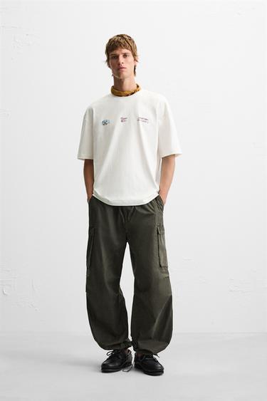 RACING WASHED PRINT T-SHIRT - Oyster-white by Zara - Image 0