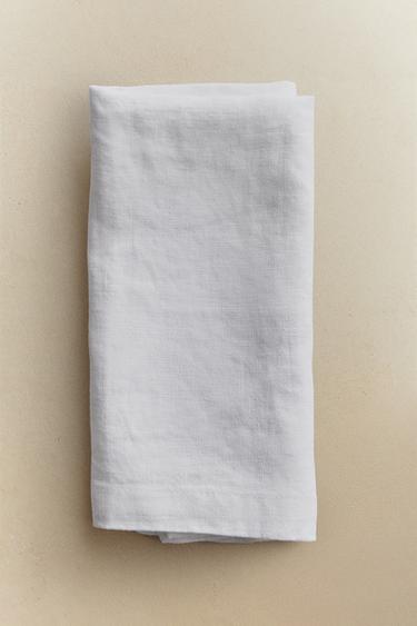 PACK OF WASHED LINEN NAPKINS (PACK OF 2) - White by Zara