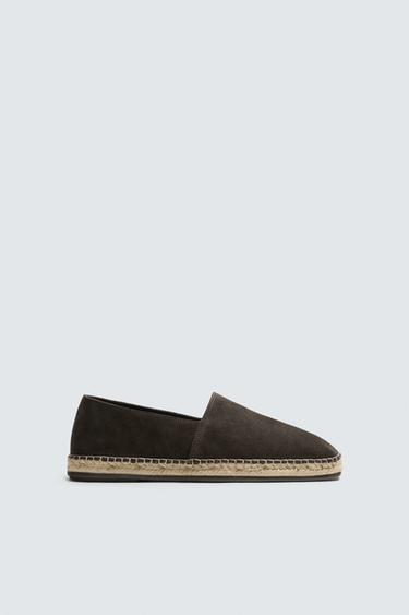 LEATHER ESPADRILLES - Chocolate Brown by Zara