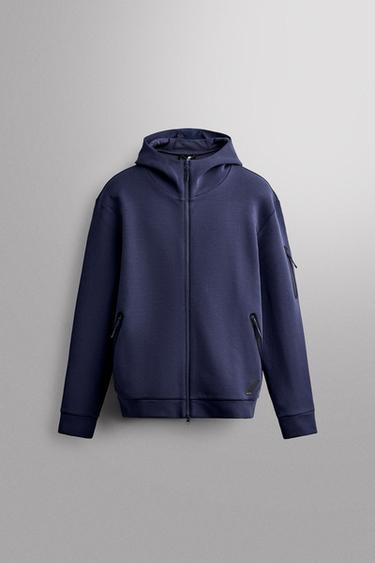 TECHNICAL ZIP HOODIE - Cornflower blue by Zara