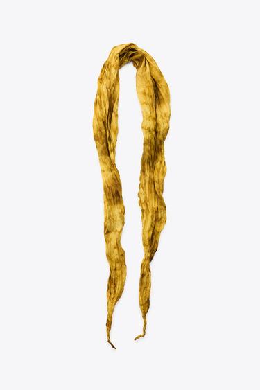 TIE-DYE CREASED SILK BANDANA X FANGLU LIN - Dark yellow by Zara
