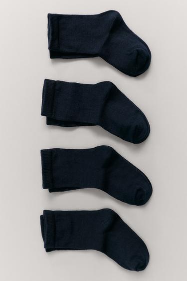 FOUR-PACK OF KNEE-HIGH SOCKS - Navy blue by Zara