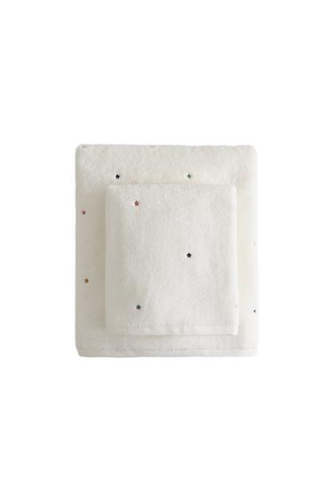 KIDS' STAR BATH TOWEL - Oyster-white by Zara