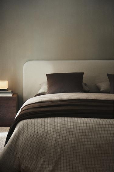 CHECK FLANNEL DUVET COVER - Ecru by Zara