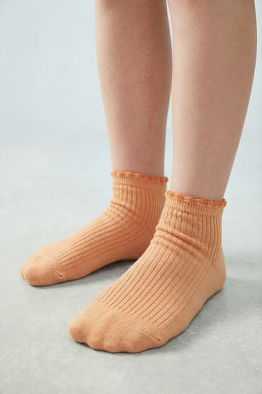 FIVE-PACK OF CONTRAST WAVE ANKLE SOCKS - Multicoloured by Zara