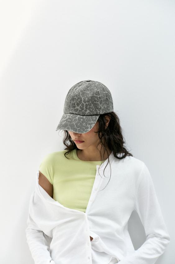 ANIMAL PRINT TWILL CAP - Light grey by Zara - Image 0