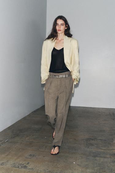 ZW COLLECTION TROUSERS WITH PLEATS - Light brown by Zara - Image 0