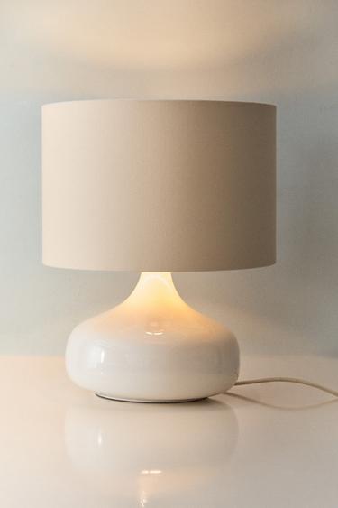TABLE LAMP WITH CERAMIC BASE - Ecru by Zara