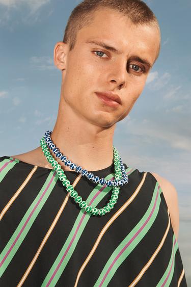 LIMITED EDITION STRIPED TANK SHIRT - Black / Green by Zara