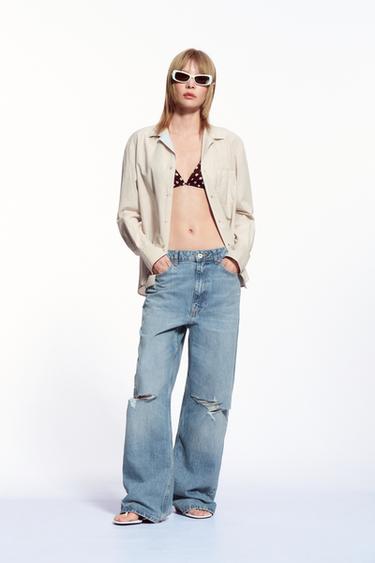 ZW COLLECTION SHIRT WITH POCKET - Stone by Zara