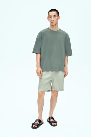 LIGHT WEIGHT WASHED BOXY FIT T-SHIRT - washed green by Zara