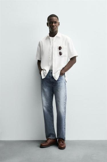 COTTON/LINEN SHIRT - White by Zara