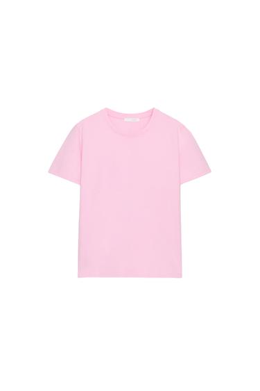 RUSTIC COTTON T-SHIRT - Pink by Zara