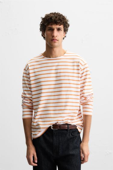 STRIPED JACQUARD T-SHIRT - striped by Zara