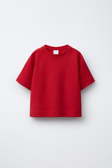 BASIC RAGLAN SLEEVE T-SHIRT - Red by Zara