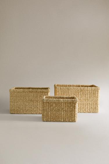 RECTANGULAR SEAGRASS BASKET - Light beige by Zara - Image 0