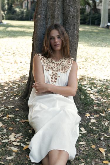 LIMITED EDITION COMBINATION COTTON DRESS - White by Zara - Image 0