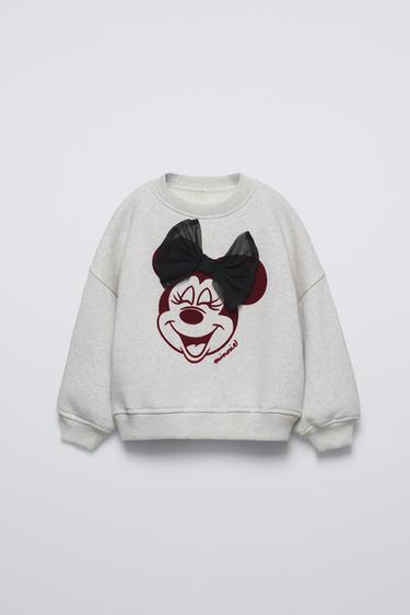 MINNIE MOUSE © DISNEY TULLE BOW SWEATSHIRT - Grey marl by Zara - Image 0