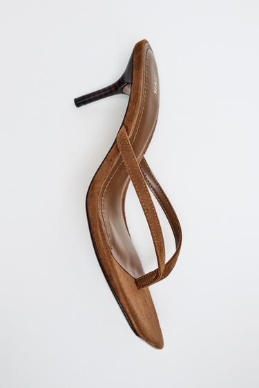 STRAPPY HEELED SANDALS - Brown by Zara