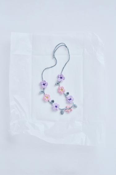 ZARA TIMELESZ  - FLORAL CROCHET WOOL COLLAR - Mauve by Zara - Image 0