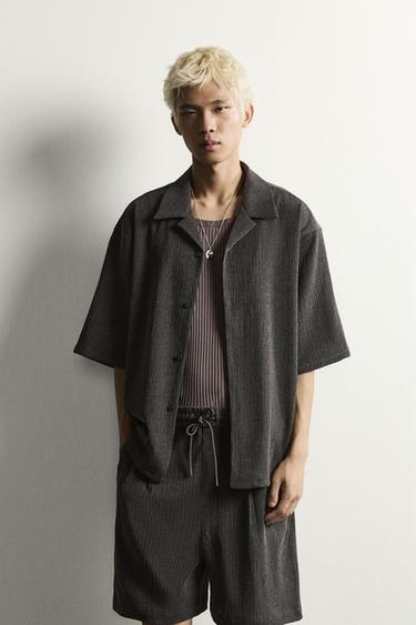TEXTURED RELAXED FIT SHIRT - Anthracite Grey by Zara