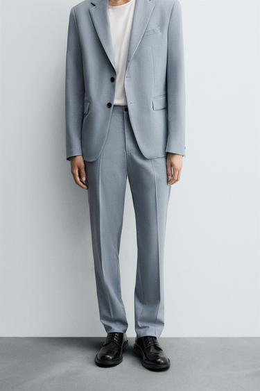SLIM FIT SUIT TROUSERS - Sky blue by Zara